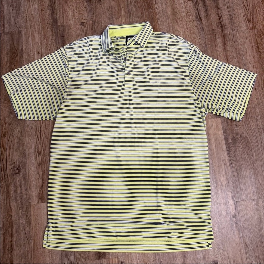 FootJoy Yellow and Gray Striped Polo Shirt